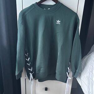 Adidas Forest Green Sweatshirt with Lace Details